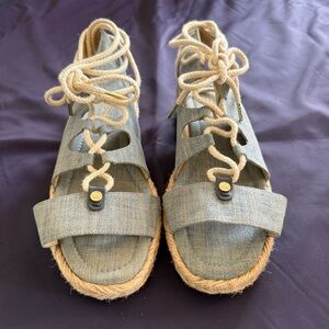 Michael Kors Women’s Denim Lace-Up Espadrilles-Size 8.5